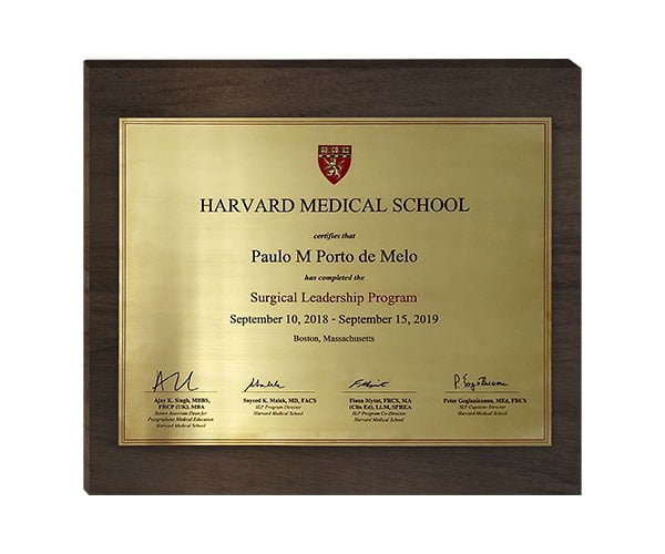 Placa de Parede Harvard Medical School