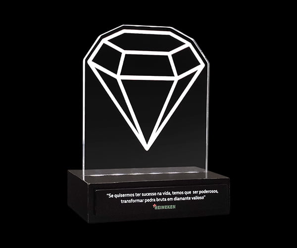 Troféu de LED diamante