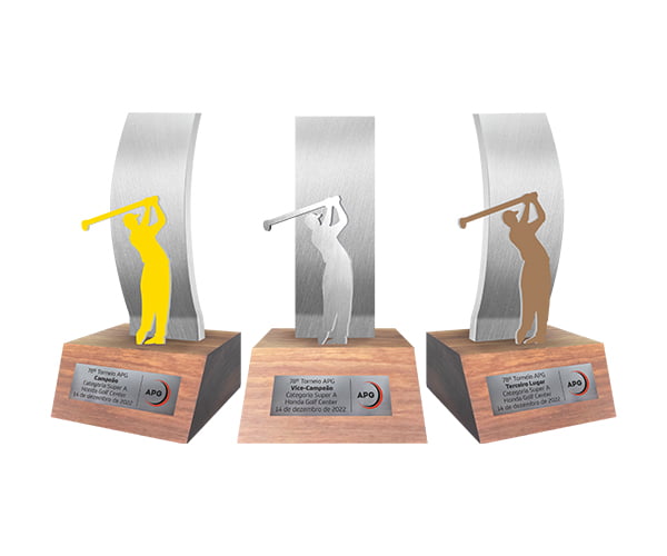 Troféu de Golfe – Swing masculino de alumínio