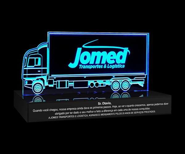 Troféu LED para Jomed Transportes & Logística