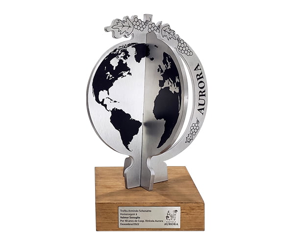 Troféu de globo de alumínio VINÍCOLA AURORA