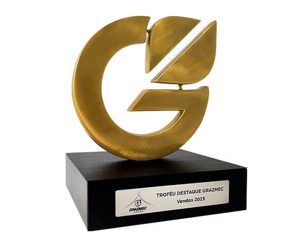 Troféu Latão Formato da Logomarca – Grazmec