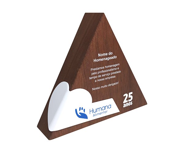 Troféu para personalizar de Madeira Nobre triangular