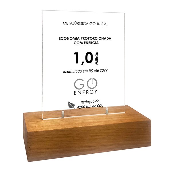 Troféu personalizado Economia de Energia