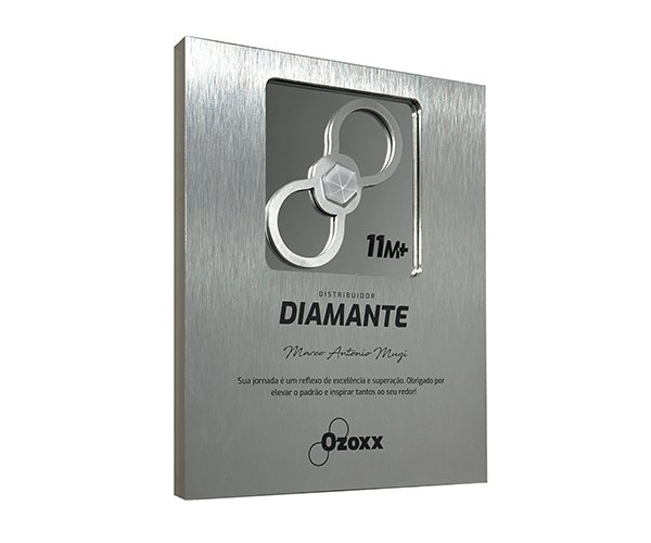 Placa de Parede Diamante Ozoxx – Cumprimento de Metas