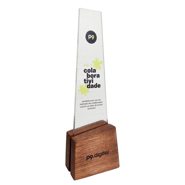 Troféu de acrílico tempo de casa