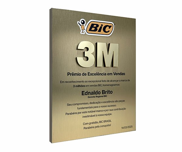 Placa Cumprimento de Metas BIC