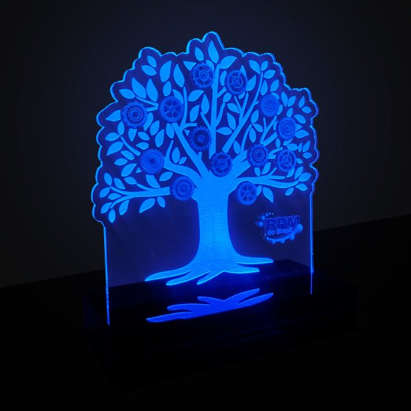 Troféu de LED Árvore azul