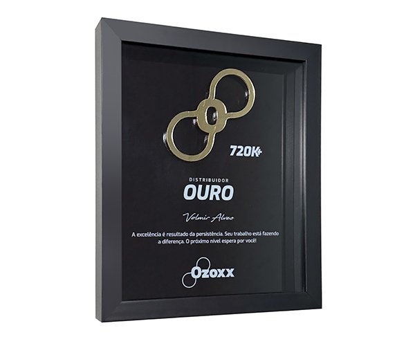 Placa Reconhecimento para distribuidor – Cumprimento de Metas