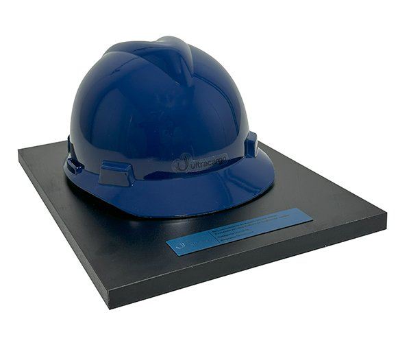 Troféu de capacete de segurança azul – Cumprimento de metas