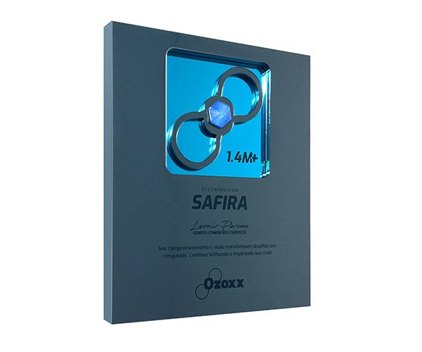 Placa de Parede Safira Ozoxx – Cumprimento de Metas