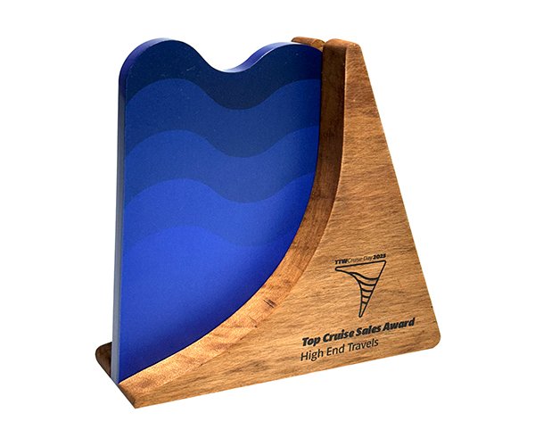 Troféu estilo sanduíche com onda