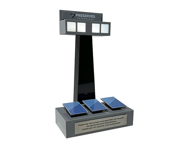 Troféu LED Painel Solar