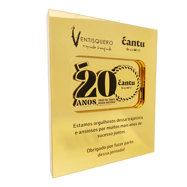 Placa 20 anos de parceria