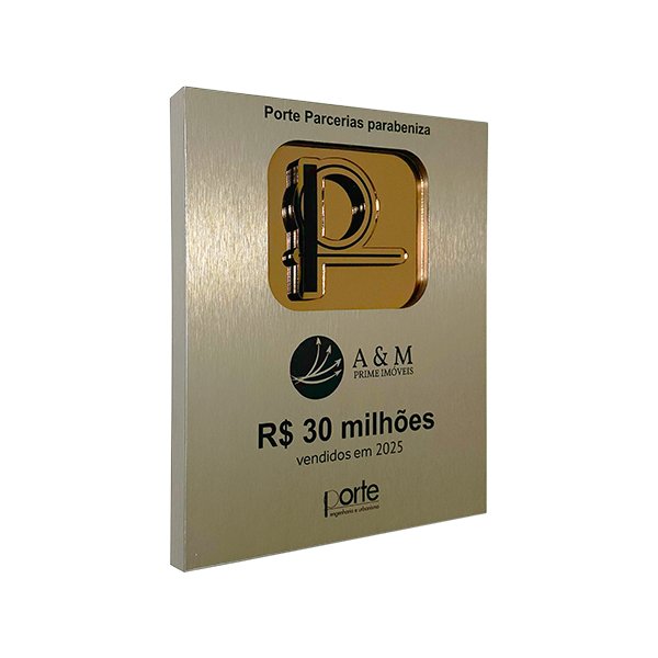 Placa Cumprimento de Metas em vendas com logo
