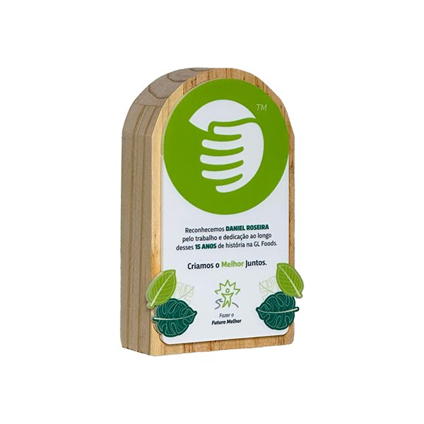 Troféu Sustentável Tempo de Casa Personalizado