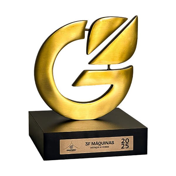 Troféu Latão Formato da Logomarca – Grazmec